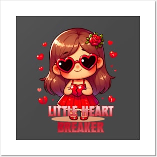 Little heart breaker, girls kids valentines Posters and Art